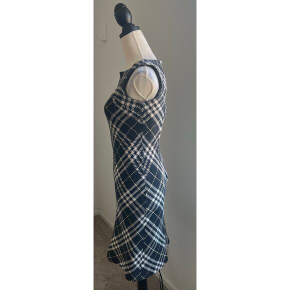 BURBERRY BLUE LABEL Nova Check Sleeveless Cotton Blend Zip Back Dress EU 38 US 4 - Picture 4 of 12